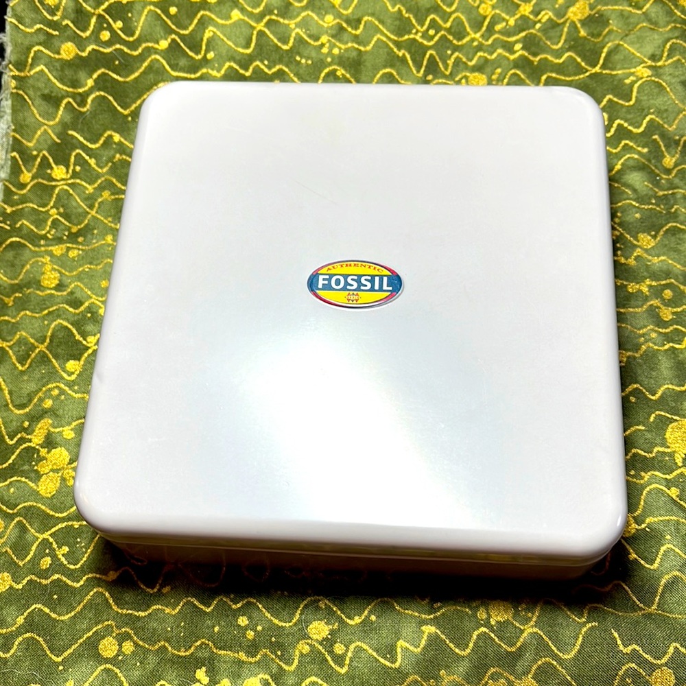 Fossil Grey Metal Tin EMPTY